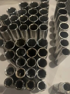 Craftsman 3/8 Drive DEEP SAE 6pt 12pt Sockets - 3/8" ~ 7/8" - You Choose - USA - Foto 1 di 1