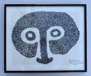 Quadro Mike Beede "Isola di Pasqua" 1975 incorniciato - Foto 1 di 3