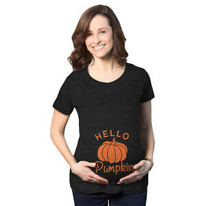 Maternity Hello Pumpkin Tshirt Funny Pregnancy Halloween Fall Autumn Lover