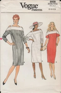 Vogue 9008 Schulterfreies Kleid Muster Misses Gr. 6 8 10 ungeschnitten Vintage 1980er - Bild 1 von 4