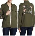 Coffee Shop Embroidered Future Is Female Military Green Jacket Size S  $140 New!
