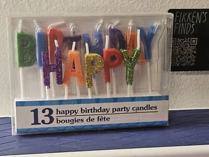 Happy Birthday Candles Multicolor NEW IN BOX 13 Personalized Candles - Picture 1 of 3