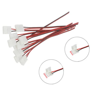 10 pezzi 2 pin Power 8mm 10mm LED strisce luci connettore clip di giunzione - Picture 1 of 14