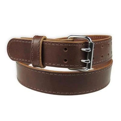 Cinturón de pistola de trabajo de cuero resistente de 1 3/4" cosido_Hebilla de 2 puntas Amish hecho a mano Foto 1 de 4