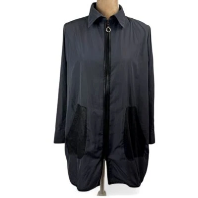 I.C. By Connie K Womens Sz S Tunic Zip Up Gray Metallic Jacket Athleisure USA - Image 1 of 4