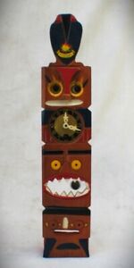 Vintage Totem Pole Clock  Made in Japan  Souvenir  of Canada 