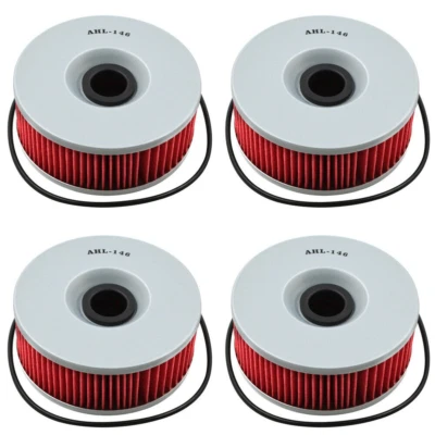 4 Pack Oil Filter Yamaha XVZ1200 VENTURE ROYALE 1200 1983-1986 Replaced HF146  - Image 1 of 4