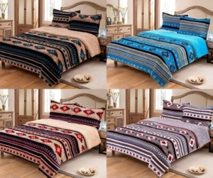 Manta de lana de felpa extra Southwest Aztec Sherpa - juego de 3 piezas - Imagen 1 de 16