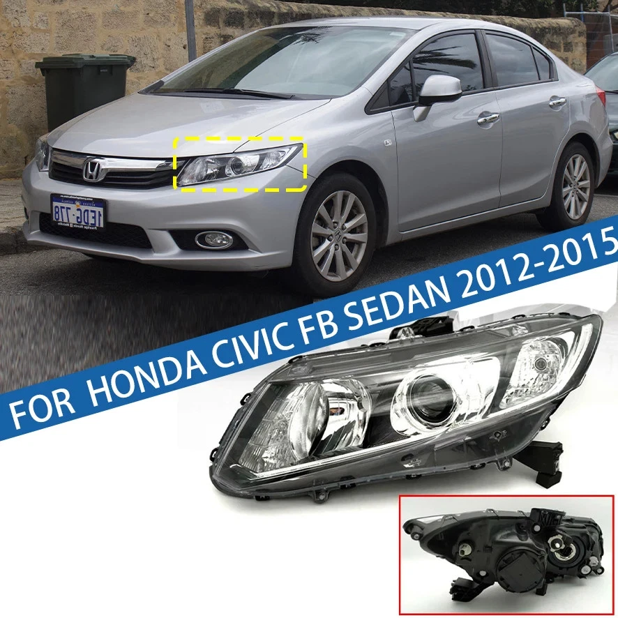 Un par de faros delanteros de xenón para Honda Civic 2012-2015 Foto 1 de 4