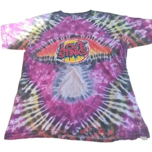 Love Stinks Tye Dye T Shirt Custom Unisex Vtg Sz XL Jr. Hippiecore Custom Tee - Picture 1 of 5