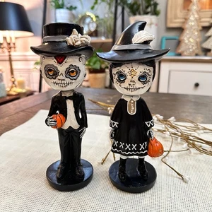 Coppia Debi Lilly Day of the Dead Wobble Bobble decorazione da collezione rara coppia - Foto 1 di 7