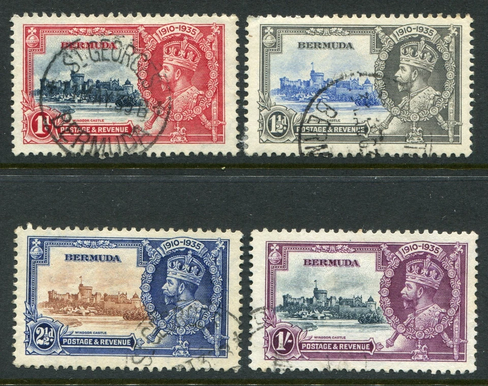 Bermuda 1935 Silver Jubilee 1d-1/- SG 94-97 used (cat. £50) 'B' - Image 1 of 1