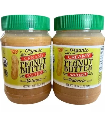 Mantequilla de maní salada cremosa orgánica Trader Joe's Valencia paquete de 4 oz Foto 1 de 2