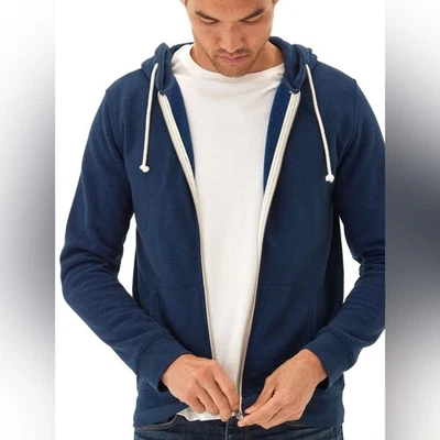 Threads 4 Thought Hombre’s Triblend Cremallera Polar Sudadera con Capucha Azul Talla XS NUEVO CON ETIQUETAS Foto 1 de 4
