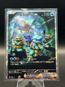 2023 Pokemon Ninja Squirtles ex Edge to Edge Rainbow Holo Art Karte - Bild 1 von 2