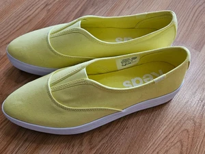Keds woman's size 8 canvas cushioned yellow slip on shoes - Picture 1 of 9