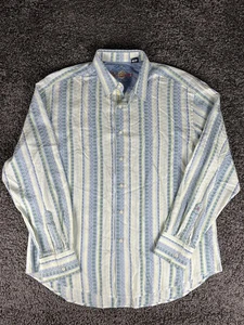 Robert Graham Shirt Mens 2XL Green Yellow Polka Dot Stripe Flip Cuff Button Up - Picture 1 of 9