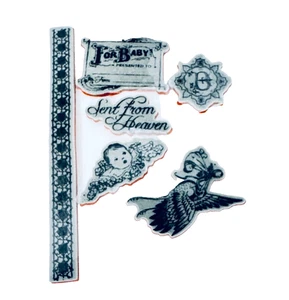 GRAPHIC 45 Little Darlings Cling #2 Mounted Rubber Stamps for Baby Free Case - Picture 1 of 10