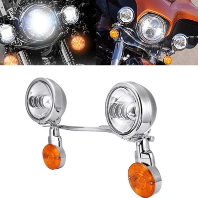 Barra de luz de señal de giro antiniebla punto de paso de conducción para Harley Softail Dyna Sportster Foto 1 de 4