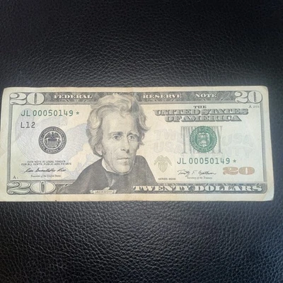 Fancy 2009 Star Note $20 Over Inked Error Stuck Digit Error - Image 1 of 4