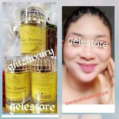 X 1 Bismid kojic + glutatión Extra blanqueador crema facial de noche 80g x 1🔥🔥👌👌 Foto 1 de 2
