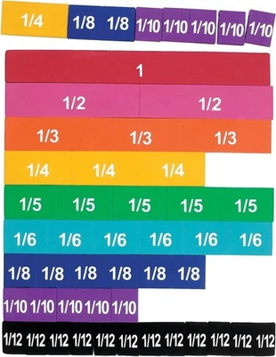 Azulejos magnéticos de fracción arco iris de recursos de aprendizaje, aprendizaje visual/táctil,...  Foto 1 de 2