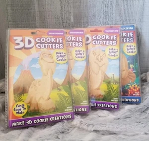 3D Dinosaurier Ausstechformen Machen Sie einen stehenden Dino Plätzchen Rezept enthalten 4er Set - Bild 1 von 9