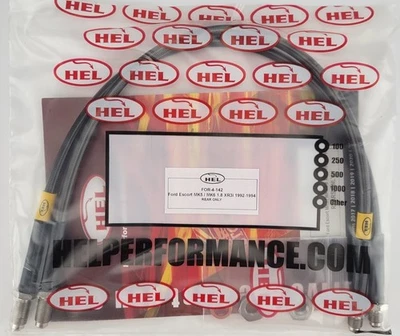 HEL FORD ESCORT MK5 MK6 XR3i RS2000 S/S TAMBOR TRASERO TRENZADO LÍNEAS DE FRENO TUBOS DE MANGUERA Foto 1 de 3
