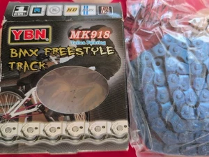 Yaban Ybn Mk918 BMX Freestyle Track Single Speed Half Link Chain Blue - Picture 1 of 3