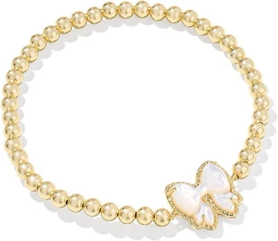 Brazalete Kendra Scott Haley Lazo Elástico, Moda DORADO - MARFIL MADREPERLA  Foto 1 de 3