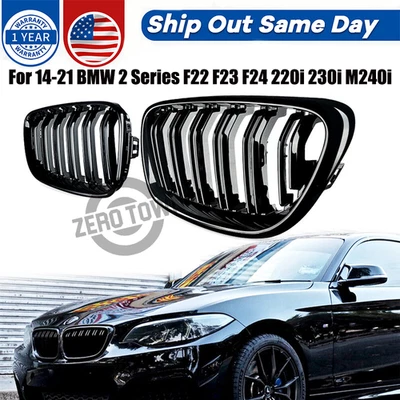 M2 Style Front Kidney Grille For 14-21 BMW 2 Series F22 F23 F24 220i 230i M240i Foto 1 de 4