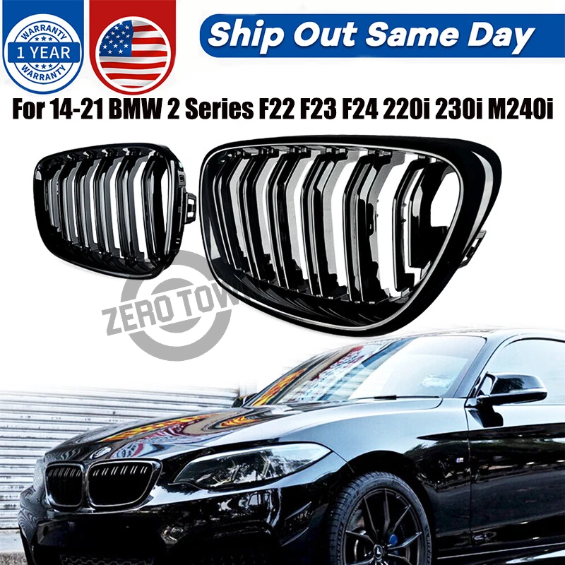 M2 Style Front Kidney Grille For 14-21 BMW 2 Series F22 F23 F24 220i 230i M240i Foto 1 de 4