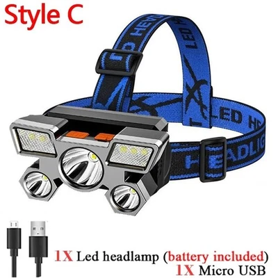 Перезаряжаемая фара 2000 мА·ч супер яркий фонарь индукционный светодиодный фонарь T51 - Изображение 1 из 4