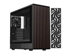 DIYPC DIY-ATX08-Wood Black USB3.0 /Type C ATX Mid Tower Gaming Computer Case w/ - Picture 1 of 5