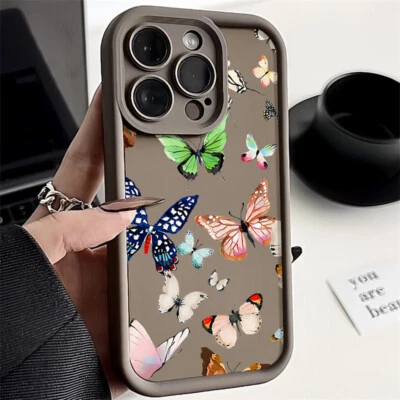 Silicone For iPhone 15 14 13 Pro Max 12 11 XR 16 Shockproof Butterfly Case Cover - Image 1 of 4