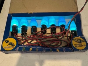 VINTAGE SEARS 1950s HAPPI TIME  CHRISTMAS TREE BLUE LIGHTS 7 Lights No. 6597 - Picture 1 of 12