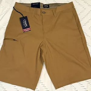 NEW Chaps Mens Regular Fit Trail Short Burlwood Performance Stretch Nylon 32 - Picture 1 of 10