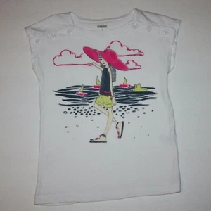 Gymboree Cape Cod Cutie Seashore Girl Button Shoulder Tee Top Shirt in size 4 - Picture 1 of 2