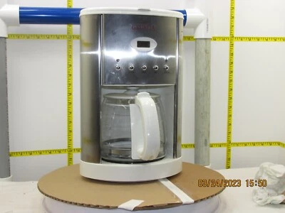 The listing is for a Gevalia Stainless Steel/ White 12 Cup CM 500 Coffee Maker - Image 1 of 4