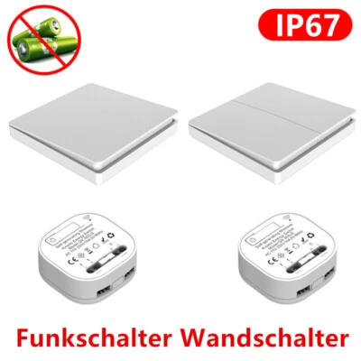 Funkschalter Lichtschalter Empfänge 250V-mit Taster Wandschalter Ein/Ausschalter - Bild 1 von 4