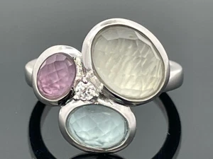 SCHMUCKJAGD RING GR.16 (CA.50) AUS 925/-SILBER MIT MULTI EDELSTEINE - Bild 1 von 3