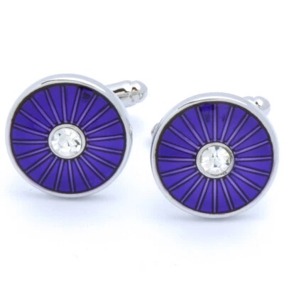 Gemelos - Púrpura Redondos con Piedra Blanca Foto 1 de 4