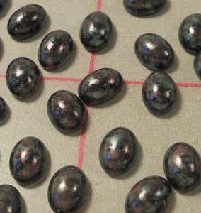 144 Czech Glass Oval Cabochons 8mm x 6mm Flat Back Wholesale Speckled Cocoa AB - Picture 1 of 11