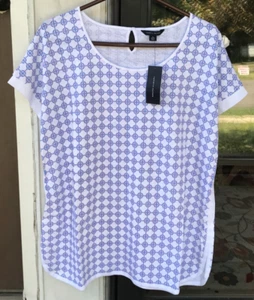 Tommy Hilfiger XL Tommy Hilfiger Renata Diamond Print T-Shirt $ 49 Neu mit Etikett C - Bild 1 von 9