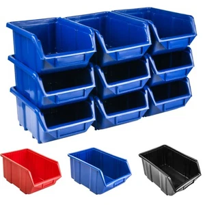 Lagerboxen Stapelboxen 245x160x126 M Sichtlagerkasten Eco Box Blau Rot Schwarz - Bild 1 von 13