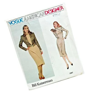 Vogue American Designer 2367 Sewing Pattern Bill Kaiserman Jacket Dress Sz 8 Cut - Picture 1 of 10