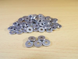 QTY100 BLIND 1/8" RIVET BACKING WASHER ALUM .064 THK x .375 OD x .125" M3 #5 ID - Picture 1 of 11