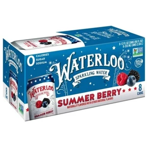 Waterloo Sparkling Water, Summer Berry, 12 fl oz, 8 Pack Cans - Picture 1 of 5