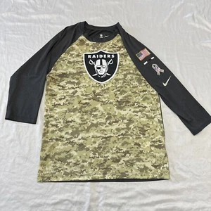 NFL Nike Oakland Raiders Salute To Service Camo Dri-Fit Shirt Women Medium - Picture 1 of 8
