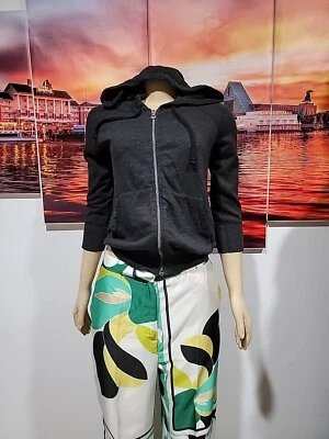 Sudadera con Capucha Negra Estándar James Perse Talla 0 Cremallera Completa con Bolsillos #4 Foto 1 de 4